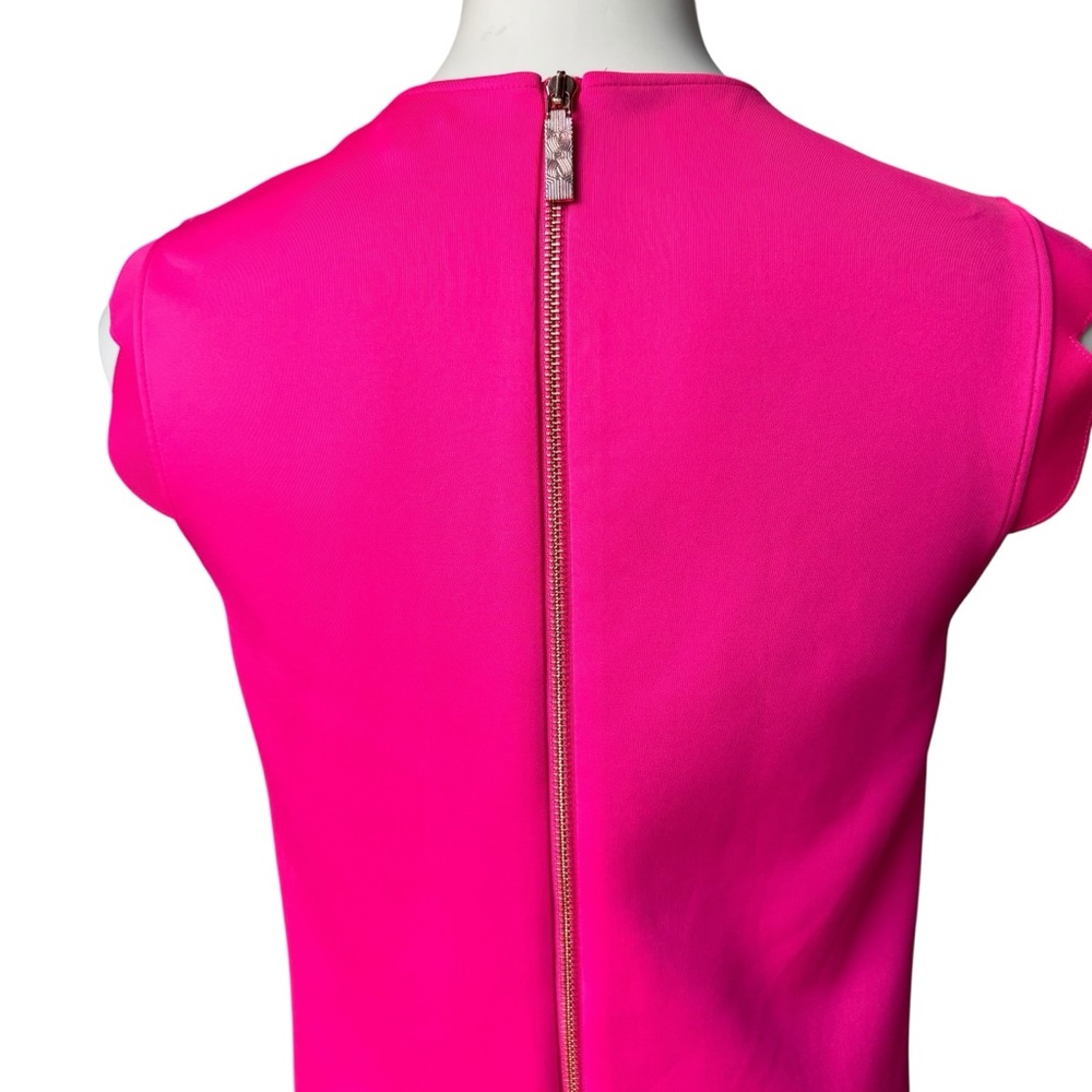 Ted Baker London Fresh Start Swing Mini Dress Pink Scalloped Hem, Sz US 6 - Picture 11 of 15